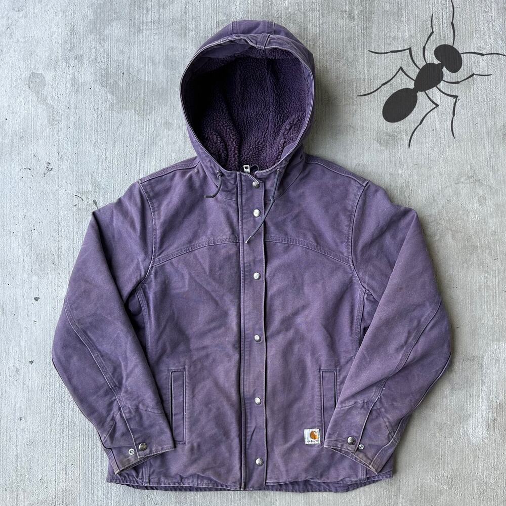 Y2K Carhartt Purple Hooded Work Jacket